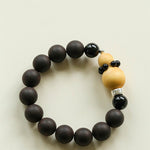 Oriental Blessing Ebony & Boxwood Gourd Beaded Bracelet - floysun