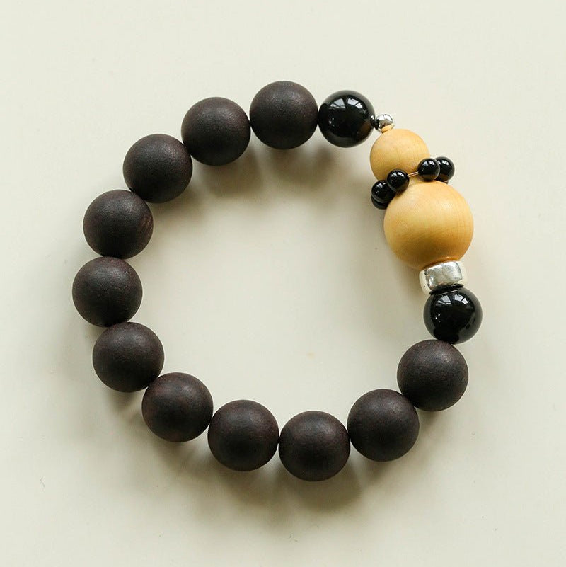 Oriental Blessing Ebony & Boxwood Gourd Beaded Bracelet - floysun