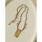 Oriental Chased Floral Rectangle Pendant Necklace - floysun