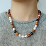 Oriental Luxe Sandalwood & Pearl Necklace - floysun