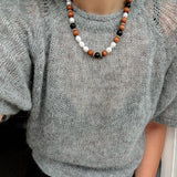 Oriental Luxe Sandalwood & Pearl Necklace - floysun