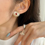 Oriental Sun Blossom Earrings - floysun