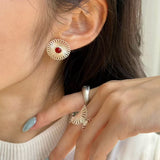 Oriental Sun Blossom Earrings - floysun