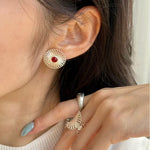 Oriental Sun Blossom Earrings - floysun