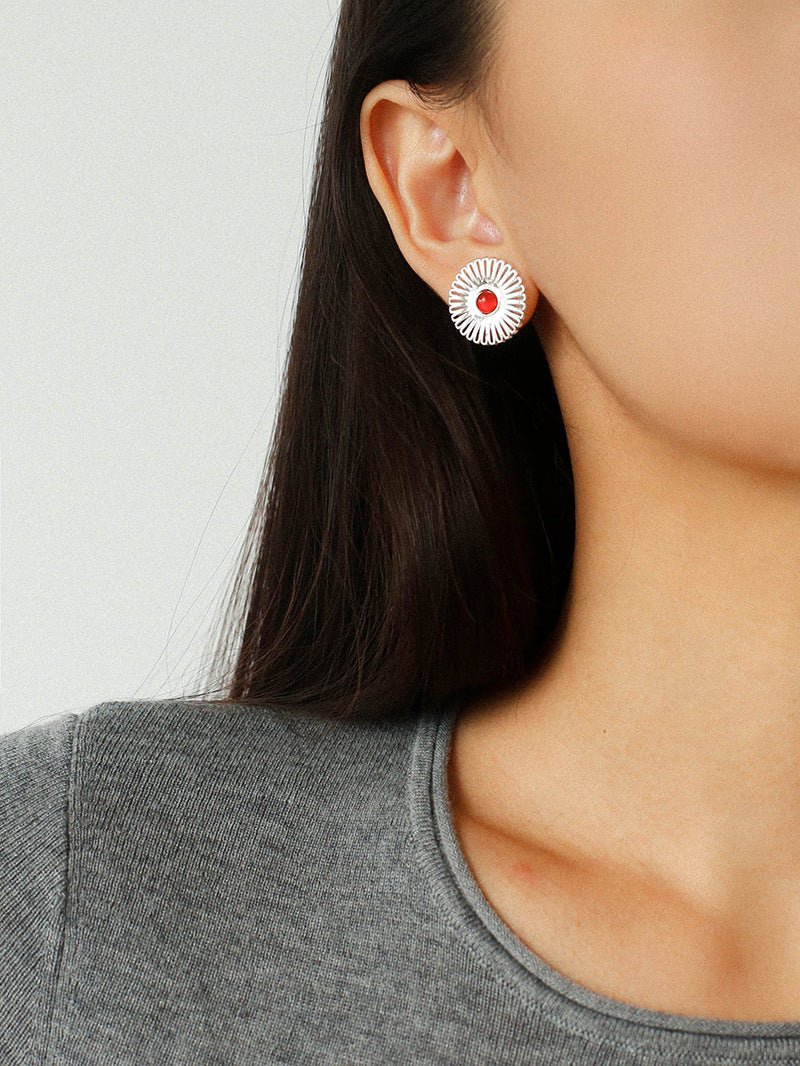 Oriental Sun Blossom Earrings - floysun