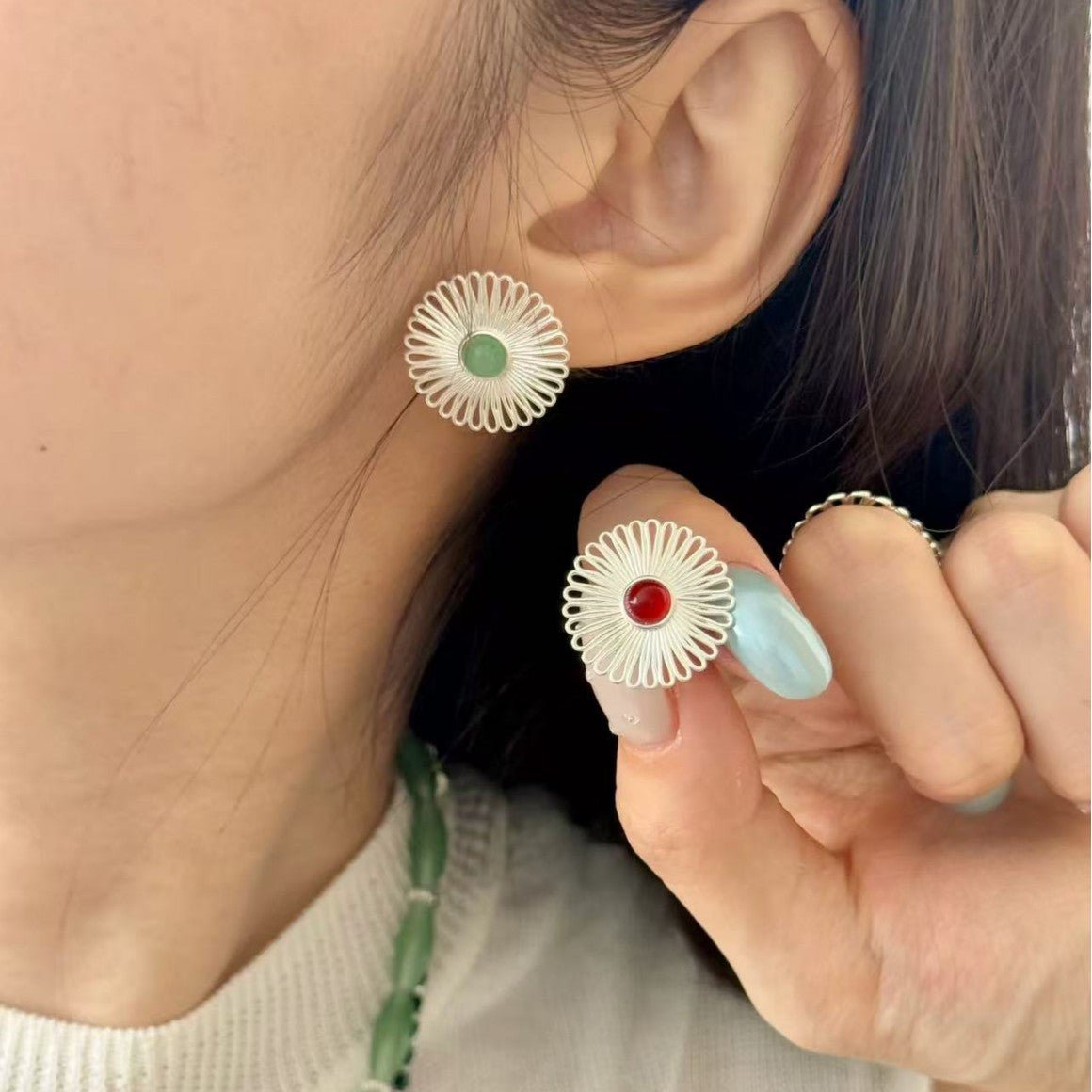 Oriental Sun Blossom Earrings - floysun