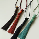 Oriental Tassel Necklace with Natural Gemstones – Handmade Chinese Knot Design - floysun