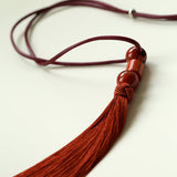 Oriental Tassel Necklace with Natural Gemstones – Handmade Chinese Knot Design - floysun
