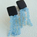 Original Black Wood Gemstone Tassel Earrings - floysun