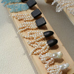 Original Black Wood Gemstone Tassel Earrings - floysun