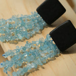 Original Black Wood Gemstone Tassel Earrings - floysun