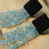Original Black Wood Gemstone Tassel Earrings - floysun