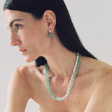 Original Brushed S925 Silver & Green Aventurine Drop Earrings - floysun