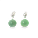 Original Brushed S925 Silver & Green Aventurine Drop Earrings - floysun