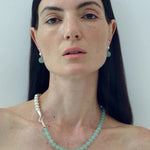 Original Brushed S925 Silver & Green Aventurine Drop Earrings - floysun