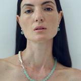 Original Brushed S925 Silver & Green Aventurine Drop Earrings - floysun