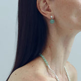 Original Brushed S925 Silver & Green Aventurine Drop Earrings - floysun