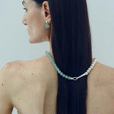 Original Brushed S925 Silver & Green Aventurine Drop Earrings - floysun