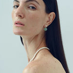 Original Brushed S925 Silver & Green Aventurine Drop Earrings - floysun