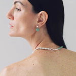 Original Brushed S925 Silver & Green Aventurine Drop Earrings - floysun