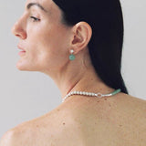 Original Brushed S925 Silver & Green Aventurine Drop Earrings - floysun