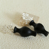 Original Design – Ebony Vase & Lace Vintage Aesthetic Earrings - floysun