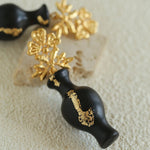 Original Design – Ebony Vase & Lace Vintage Aesthetic Earrings - floysun