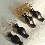 Original Design – Ebony Vase & Lace Vintage Aesthetic Earrings - floysun