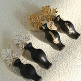 Original Design – Ebony Vase & Lace Vintage Aesthetic Earrings - floysun