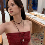 Original Design Embracing Heart Cord Necklace - floysun