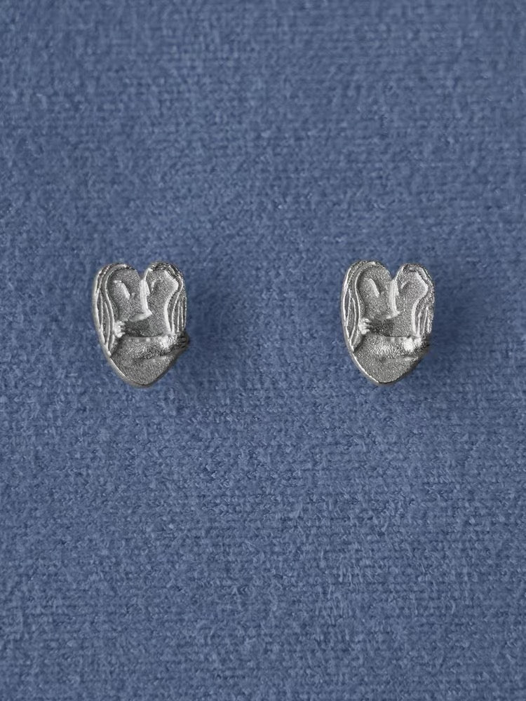 Original Design Embracing Heart Stud Earrings - floysun