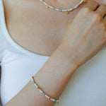 Original Design Freshwater Pearl & Blue Turquoise Tiny Flower Pendant Necklace - floysun