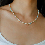 Original Design Freshwater Pearl & Blue Turquoise Tiny Flower Pendant Necklace - floysun