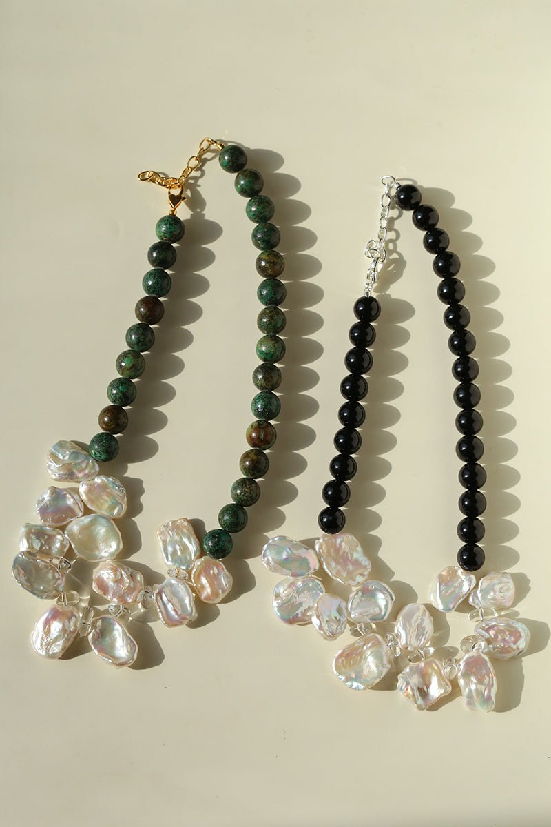 Original Designer Petal Pearl Statement Necklace - floysun