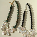 Original Designer Petal Pearl Statement Necklace - floysun