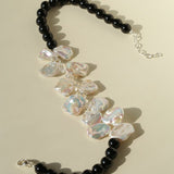 Original Designer Petal Pearl Statement Necklace - floysun