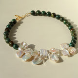 Original Designer Petal Pearl Statement Necklace - floysun