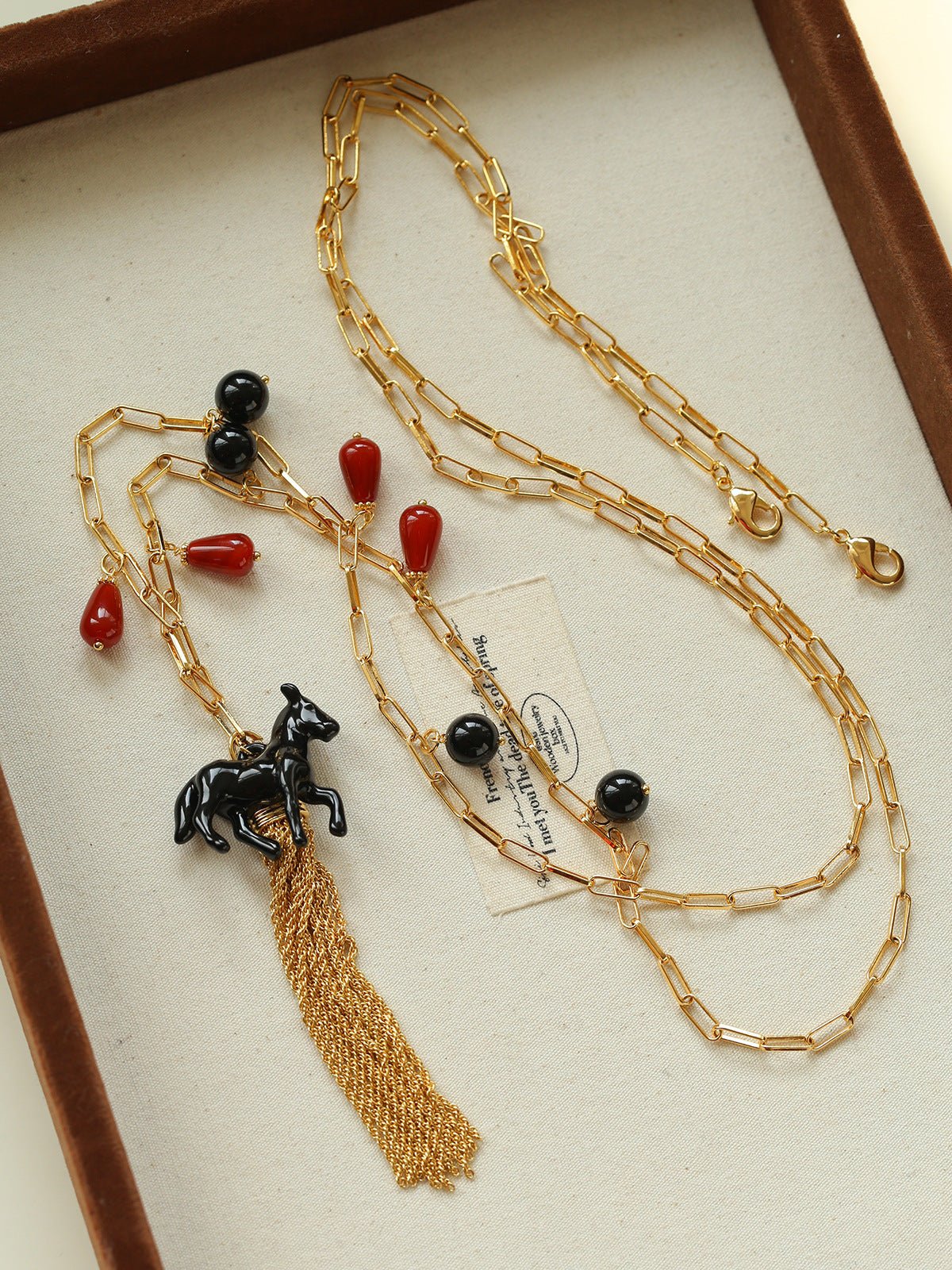 Original Enamel Horse Tassel Back Necklace - floysun