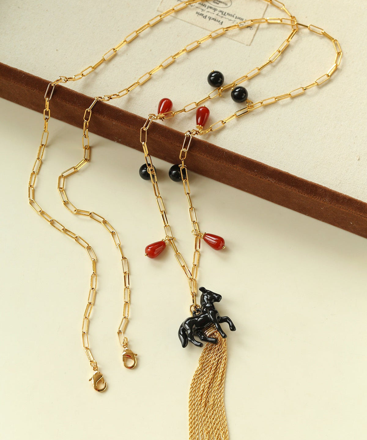Original Enamel Horse Tassel Back Necklace - floysun