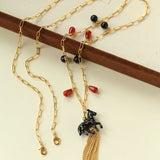Original Enamel Horse Tassel Back Necklace - floysun