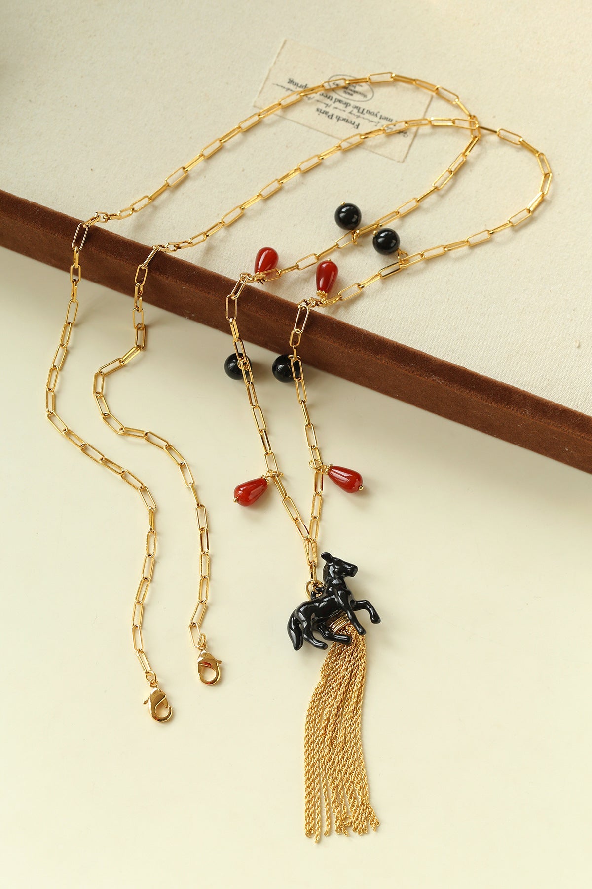 Original Enamel Horse Tassel Back Necklace - floysun