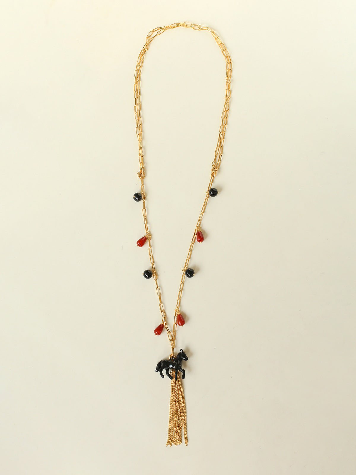 Original Enamel Horse Tassel Back Necklace - floysun