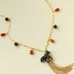 Original Enamel Horse Tassel Back Necklace - floysun