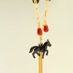 Original Enamel Horse Tassel Back Necklace - floysun