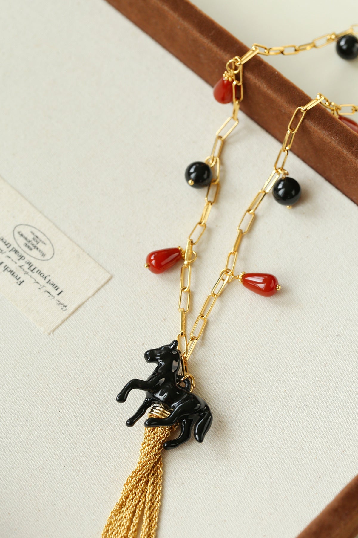 Original Enamel Horse Tassel Back Necklace - floysun