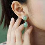 Original Luxury Red Jasper & Green Aventurine Drop Earrings - floysun