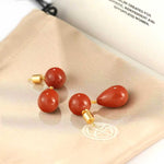 Original Luxury Red Jasper & Green Aventurine Drop Earrings - floysun