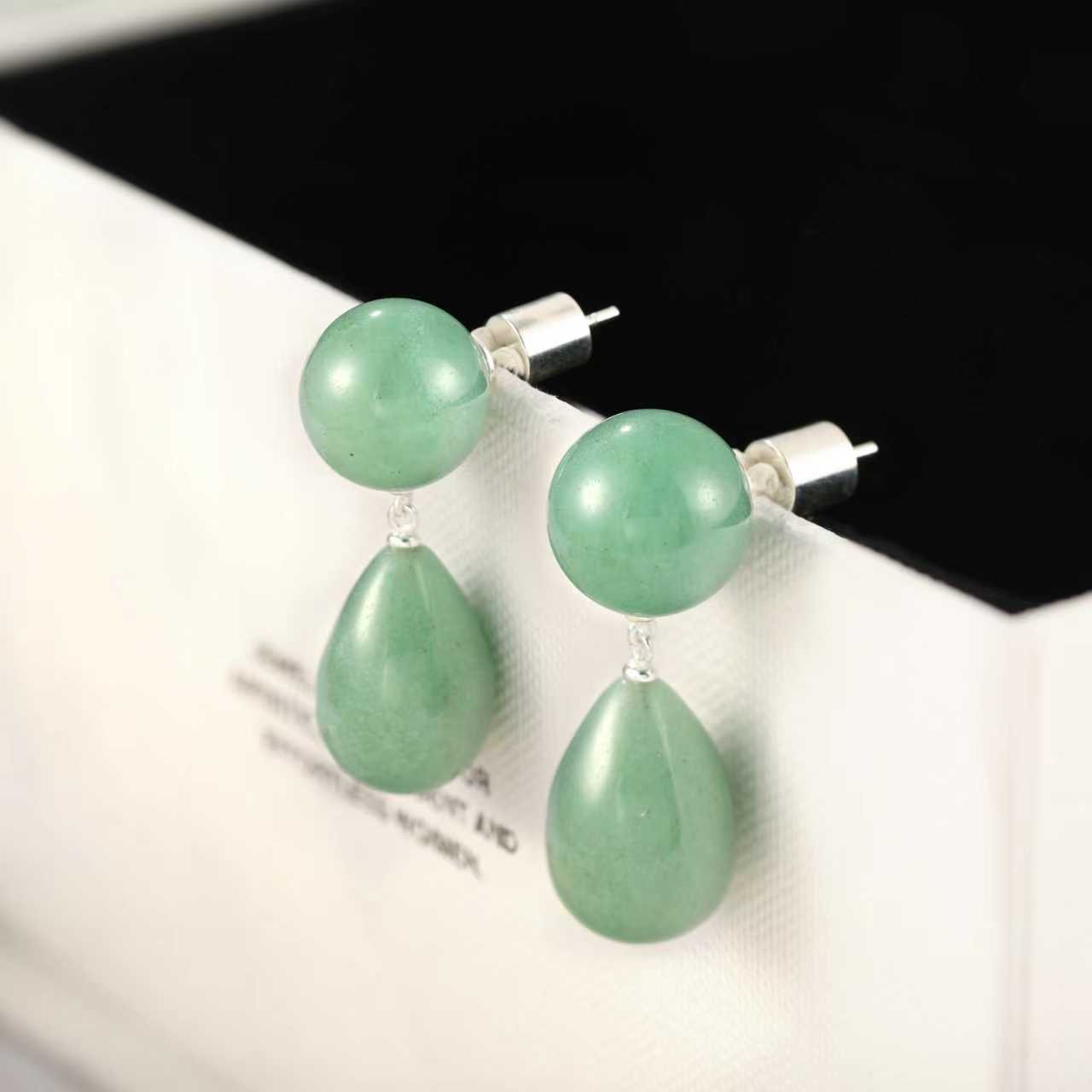 Original Luxury Red Jasper & Green Aventurine Drop Earrings - floysun