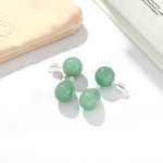 Original Luxury Red Jasper & Green Aventurine Drop Earrings - floysun