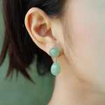 Original Luxury Red Jasper & Green Aventurine Drop Earrings - floysun